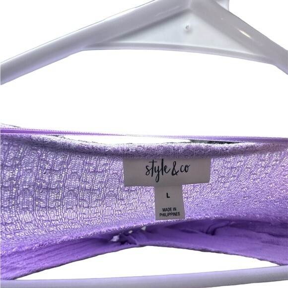 Style & Co Women's Purple Blouse. Size L Pre Owned - Picture 6 of 6
